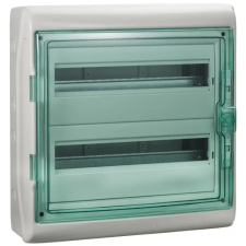 SCHNEIDER 13434 Kaedra Kiselosztó, átlátszó ajtó, falon kívüli, 2x18 modul, szürke villanyszerelés