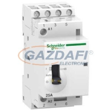SCHNEIDER A9C21134 ACTI9 iCT25A kézi vezérlésű kontaktor, 50Hz, 4NO, 24VAC villanyszerelés