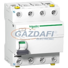 SCHNEIDER A9Z22440 ACTI9 iID áram-védőkapcsoló, A osztály, 4P, 40A, 100mA villanyszerelés