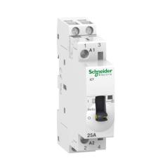 SCHNEIDER ACTI9 iCT25A kézi vezérlésű kontaktor, 50Hz, 2NO, 24VAC villanyszerelés