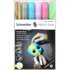 SCHNEIDER Akril marker készlet, 2 mm, SCHNEIDER "Paint-It 310", 6 különböző szín filctoll, marker