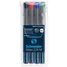 SCHNEIDER Alkoholos marker készlet, ohp, 1 mm, schneider &quot;maxx 224 m&quot;, 4 különböző szín 1208 filctoll, marker