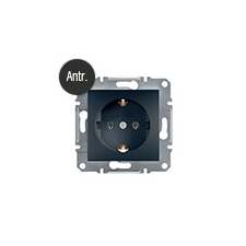 Schneider Electric Asfora - Aljzat 2P+F, keret nélkül, antracit villanyszerelés