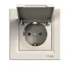  Schneider Electric Asfora EPH3100123 földelt csatlakozóaljzat (dugalj), csapófedéllel, 2P+F, bézs burkolattal, kerettel, süllyesztett, 16A 250V ( EPH3100123 ).