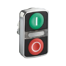 Schneider Electric Kettős nyomógomb világítással, zöld/piros, Schneider Electric Harmony ZB4BW7A3741 (ZB4BW7A3741) villanyszerelés