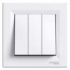 Schneider Electric Schneider EPH2100121 Asfora hármas kapcsoló, fehér burkolattal, kerettel, süllyesztett villanyszerelés