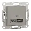 Schneider Electric Schneider EPH2700369 ASFORA Dupla USB töltő, 2,4A, A+C, bronz