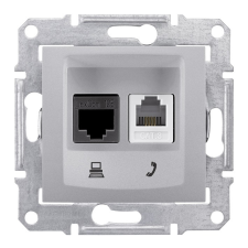 Schneider Electric Schneider SDN5100160 SEDNA alumínium RJ11/RJ45 Cat5e UTP kombinált aljzat (SDN5100160) villanyszerelés