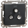SCHNEIDER Electric SDD114481 végzáró TV-Rádió-SAT csatlakozóaljzat 4 dB(TV) 10 dB(Rádió) 1 dB (SAT), antracit burkolattal, keret nélkül, csavaros bekötés (Sedna Design / Elements) (SDD114481)