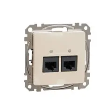 Schneider Electric Sedna Design 2xRJ45 Cat6A UTP aljzat, bézs villanyszerelés