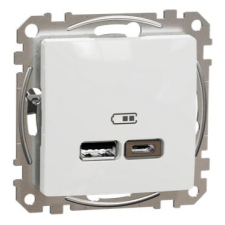 Schneider Electric Sedna Design Dupla USB töltő, A+C, 2.4A, fehér villanyszerelés