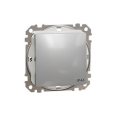 Schneider Electric Sedna Design Egypólusú kapcsoló, rugós bekötés, 10AX, IP44, alumínium világítási kellék
