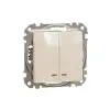 Schneider Electric Sedna Neo Csillárkapcsoló, kék jelzőfénnyel, 10AX, bézs