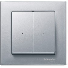Schneider Electric Zrt. Merten Dupla billentyű, nyomó modulhoz, System-M, alumínium MTN625260 Schneider villanyszerelés