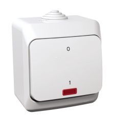 Schneider Electric Zrt. Schneider Cedar kétpólusú kapcsoló, jelzőfénnyel, IP44, fehér (Plus) villanyszerelés