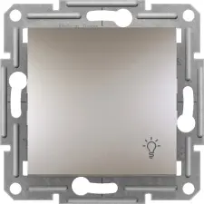 SCHNEIDER EPH0900169 ASFORA Egypólusú nyomókapcsoló, lámpajel, rugós bekötés, bronz villanyszerelés