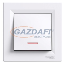 SCHNEIDER EPH1400121 ASFORA Egypólusú kapcsoló, jelzőfényes, rugós bekötés, fehér villanyszerelés