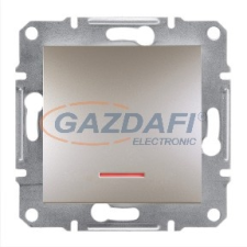 SCHNEIDER EPH1600169 ASFORA Egypólusú nyomókapcsoló, jelzőfényes, rugós bekötés, bronz villanyszerelés