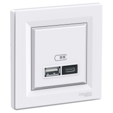 SCHNEIDER EPH2700321 ASFORA 2,4A/A+C dupla USB töltő fehér (EPH2700321) villanyszerelés