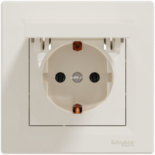 SCHNEIDER EPH3100123 ASFORA csapfedeles/csavaros/kerettel/bézs 2P+F csatlakozóaljzat villanyszerelés