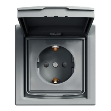 SCHNEIDER EPH3100362 ASFORA GYV/csapfedeles/IP44 2P+F csatlakozóaljzat acél (EPH3100362) villanyszerelés