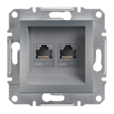 SCHNEIDER EPH4800162 ASFORA 2xRJ45 Cat6 UTP aljzat, acél villanyszerelés