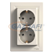 SCHNEIDER EPH9900123 ASFORA 2x2P+F csatlakozóaljzat, csavaros, kerettel, bézs villanyszerelés