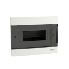 SCHNEIDER EZ9EUA108 EASY9 EU Kiselosztó, 8 modul, PE+N sínnel, füstszínű ajtóval, süllyesztett villanyszerelés