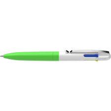 SCHNEIDER Golyóstoll, 0,5 mm, nyomógombos, négyszínű, SCHNEIDER Take 4 Neon , zöld-fehér toll