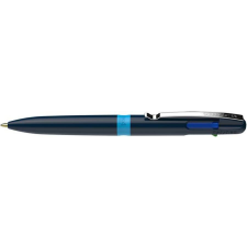 SCHNEIDER Golyóstoll, 0,5 mm, nyomógombos, négyszínű, SCHNEIDER "Take 4", sötétkék toll