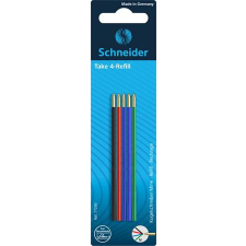 SCHNEIDER Golyóstollbetét, 0,5 mm, SCHNEIDER &quot;Take 4&quot;, 4 különböző szín tollbetét
