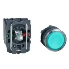 SCHNEIDER LED-es világító nyomógomb, zöld, 110-120V, XB5AW33G5 villanyszerelés