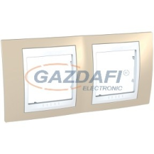 SCHNEIDER MGU6.004.867 UNICA Plus kettes vízszintes keret, fehér betéttel, homok villanyszerelés