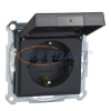 SCHNEIDER MTN2314-0414 MERTEN 2P+F csatlakozóaljzat gyermekvédelemmel, csapófedéllel, rugós bekötés, 16A, System-M, antracit - IP44