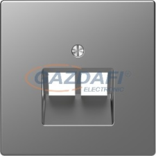 SCHNEIDER MTN4522-6036 MERTEN Fedlap, 2xRJ45 aljzathoz, D-Life, acél villanyszerelés