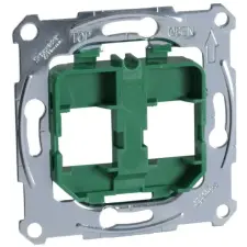 SCHNEIDER MTN4566-0004 MERTEN Rögzítőkeret, 2xRJ45 moduláris aljzatokhoz, zöld villanyszerelés