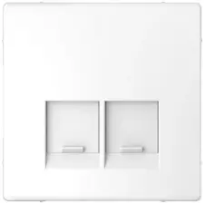 SCHNEIDER MTN4572-6035 MERTEN Fedlap, 2xRJ45 aljzathoz, D-Life, lótuszfehér villanyszerelés