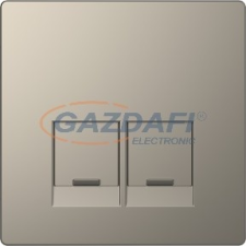 SCHNEIDER MTN4572-6050 MERTEN Fedlap, 2xRJ45 aljzathoz, D-Life, nikkel villanyszerelés