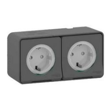 SCHNEIDER MurevaStyl 162/2 dugalj földelt szürke IP55 falonkívüli Schneider - MUR36029 villanyszerelés