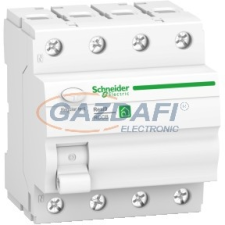 SCHNEIDER R9R01463 RESI9 áram-védőkapcsoló, A osztály, 4P, 63A, 30mA villanyszerelés