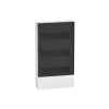 SCHNEIDER RESI9 MP Kiselosztó, füstszínű átlátszó ajtó, falon kívüli, 3x12 modul, PEN sín, komplett, fehér