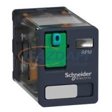 SCHNEIDER RPM21BD Zelio RPM teljesítményrelé, 2CO, 15A, 24VDC, tesztgomb villanyszerelés