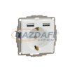 SCHNEIDER SDD111052 ÚJ SEDNA 2P+F csatlakozóaljzat, BZS, kettős USB töltővel, rugós, 16A/2.4A, fehér