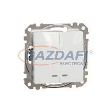 SCHNEIDER SDD111105L ÚJ SEDNA Csillárkapcsoló, kék jelzőfénnyel, 10AX, fehér villanyszerelés