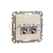 SCHNEIDER SDD112467S ÚJ SEDNA 2xRJ45 Cat6A STP aljzat, bézs villanyszerelés
