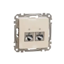 SCHNEIDER SDD112467S ÚJ SEDNA 2xRJ45 Cat6A STP aljzat, bézs villanyszerelés