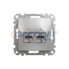 SCHNEIDER SDD113462S ÚJ SEDNA 2xRJ45 Cat6 STP aljzat, alumínium villanyszerelés