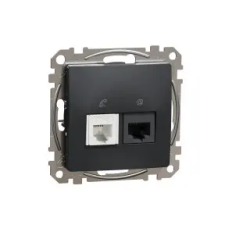 SCHNEIDER SDD114468 ÚJ SEDNA RJ11/RJ45 Cat6 UTP kombinált aljzat, antracit villanyszerelés