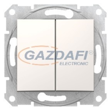 SCHNEIDER SDN0600123 SEDNA Kettős váltókapcsoló, rugós bekötés, 10AX, krém (106+6) villanyszerelés