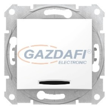 SCHNEIDER SDN1500121 SEDNA Váltókapcsoló, kék jelzőfénnyel, 10AX, fehér villanyszerelés